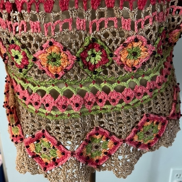Marisa Christina Crochet Colorful Hippie Sweater Size Small - Picture 6 of 12